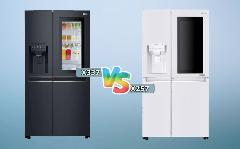 مقایسه یخچال فریزر ال جی X257 با X337